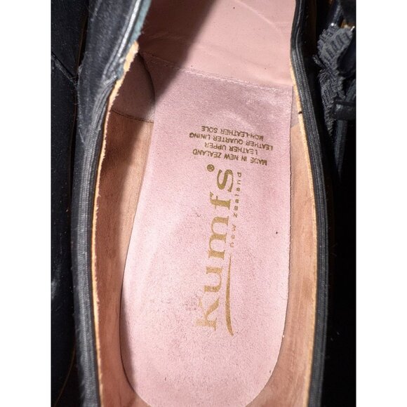 Kumfs Ladies Black Leather Mary Jane Dance Shoes Buckle Strap & Cuban Heel Munro - Picture 8 of 9